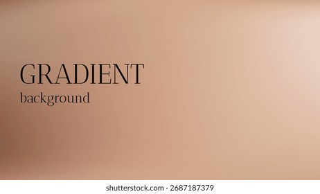 Fondo degradado beige y nude. Gradación de color marrón con textura cálida y ligera. Fondo de crema con gráfico borroso y ombre. Limpie suavemente la tarjeta. Anuncio de Vector femenino de lujo mínimo