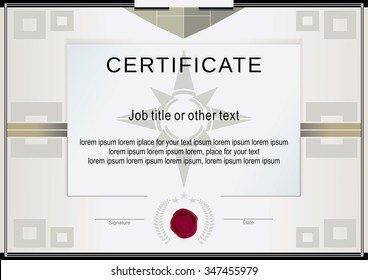 Beige official certificate and wafer