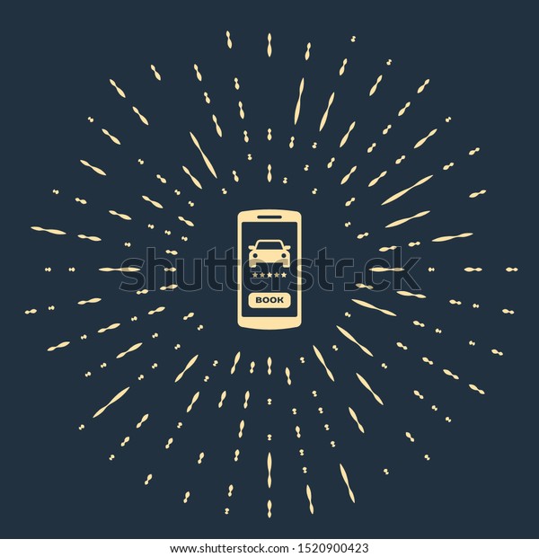 Beige\
Online car sharing icon isolated on dark blue background. Online\
rental car service. Online booking design concept for mobile phone.\
Abstract circle random dots. Vector\
Illustration