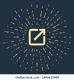 Beige Open in new window icon isolated on dark blue background. Open another tab button sign. Browser frame symbol. External link sign. Abstract circle random dots. Vector Illustration