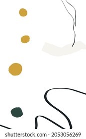 Beige and Orange Brush Set Vector Memphis Background. Artwork Feminine Invitation. Shapes Summer Texture. Pastel Elements Organic Card.