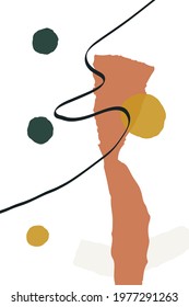Beige and Orange Feminine Set Vector Memphis Background. Aesthetic Elements Print. Shapes Beauty Texture. Gray and Yellow Brush Summer Illustration.