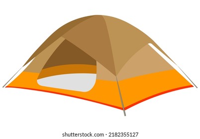 beige and orange tourist tent