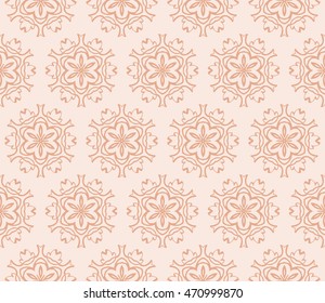 beige ornament seamless vector illustration depicting an abstract floral pattern. for design, wedding invitations, textiles, presentations