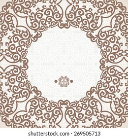Beige ornament. White background. 