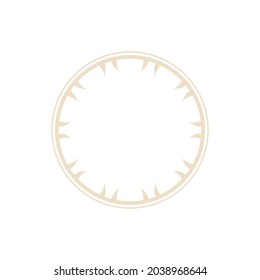 Patrón circular ornamental beige sobre fondo blanco. Diseño de plantilla de tarjeta. Ilustración vectorial.