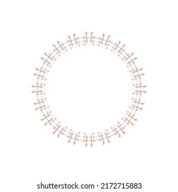 Patrón circular ornamental beige sobre fondo blanco. Diseño de plantilla de tarjeta. Ilustración vectorial.