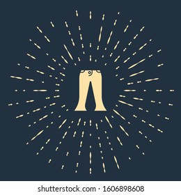 Beige Pants icon isolated on blue background. Abstract circle random dots. Vector Illustration