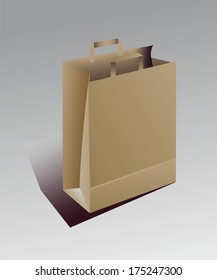 Beige paper bag with paper handles