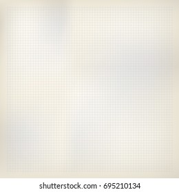 Beige paper with blue squares. Math, grid copybook sheet. Background for School.