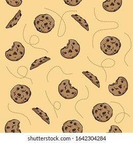 
beige pattern with cookies with chocolates great for textiles