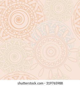 beige pattern in soft colors with ethnic ornament