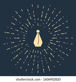 Beige Perfume icon isolated on blue background. Abstract circle random dots. Vector Illustration