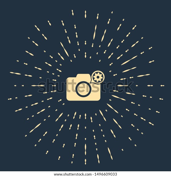 Image Vectorielle De Stock De Beige Photo Camera Gear Icon Isolated