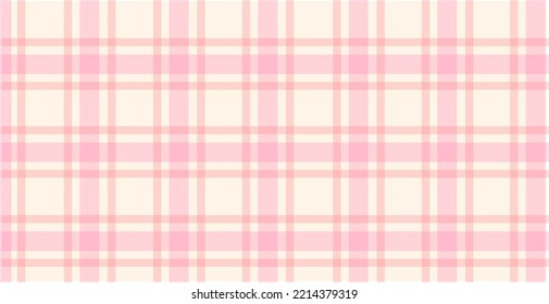 Beige and pink cute plaid pastel flannel background vector illustration.