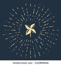 Beige Pinwheel icon isolated on dark blue background. Windmill toy icon. Abstract circle random dots. Vector Illustration