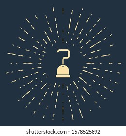 Beige Pirate hook icon isolated on blue background. Abstract circle random dots. Vector Illustration