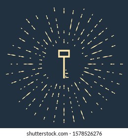 Beige Pirate key icon isolated on blue background. Abstract circle random dots. Vector Illustration