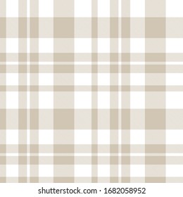 Beige Plaid Tartan Seamless Pattern para impresión de pantalones, tela, textiles, motivos jacquares, fondos y sitios web