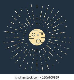 Beige Planet Mars icon isolated on blue background. Abstract circle random dots. Vector Illustration
