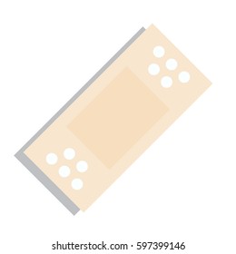 Beige Plaster or Band Aid Icon. Medical Patch Symbol