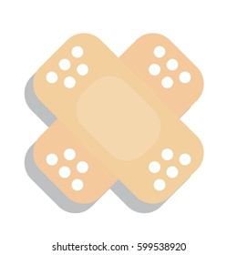 Beige Plaster or Band Aid Icon. Medical Patch Symbol