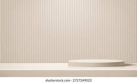 Pódio bege para apresentação do produto