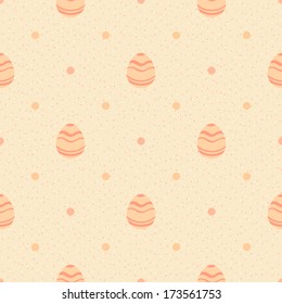 Beige polka dot pattern with ornate eggs