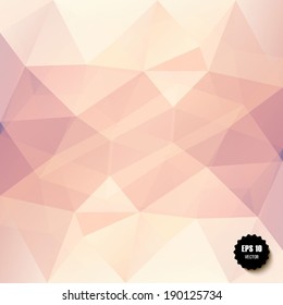 Beige polygonal background. Pattern of geometric shapes, rhombic.Texture with flow of spectrum effect.Geometric background.