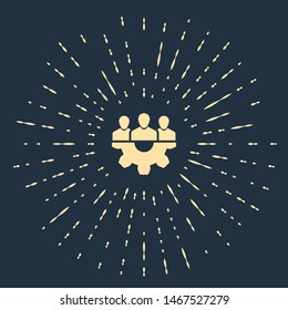 Beige Project team base icon isolated on dark blue background. Business analysis and planning, consulting, team work, project management. Developers. Abstract circle random dots. Vector Illustration