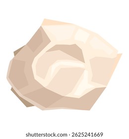 Cristal de cuarzo beige que muestra su formación geológica única, con facetas intrincadas y translucidez sutil