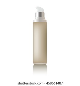 Beige realistic tube mock-up for cream dispenser, lotion, gel, medicine cream, tone cream, ointment, concealer, salve. Cosmetic vial .