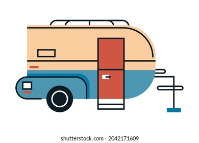 beige recreational vehicle caravan icon