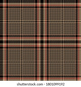 Beige, Red and black colors modern Glen plaid Scottish seamless pattern.Texture from plaid,tablecloths, clothes, shirts, dresses, jacket, skirt, paper, blankets and other textile products.