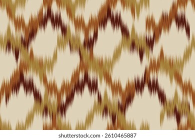 Beige red brown ikat zigzag wave, ornament endless colorful stripe seamless blurred pattern fashion textile beautiful ethnicity ogee print canvas abstract dynamic ethnic fabric grunge hand draw cloth