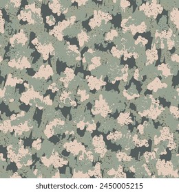 Beige Repeated Camo Vector Design. Khaki Repeated Military Graphic Art. Green Seamless Monochrome Graphic Print. Camouflage Color Brown Camouflage Seamless Pattern. Camoflage