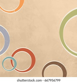 Beige retro background with soft colored circles