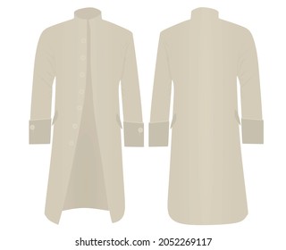 Beige retro coat. vector illustration