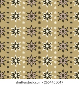 Beige retro flower seamless pattern with muted brown tones. Perfect for art and crafts, digital paper, fabric printing, textile printing, packaging, scrapbooking, gift wrap, background and more.
