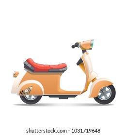 Beige retro scooter.