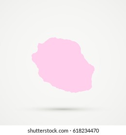 Beige Reunion Map Illustration