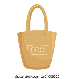 Beige reusable shopping bag promoting environmental awareness and reducing plastic waste