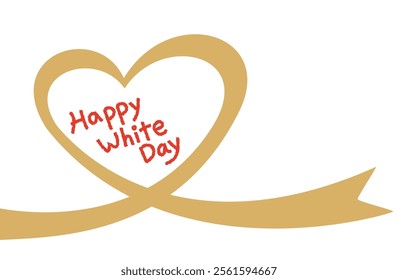 Beige ribbon illustration and White Day text