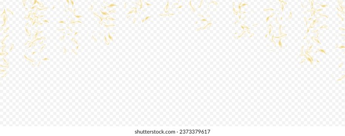 Beige Rose Japanese Vector Panoramic Transparent Background. Delicate Blur Floral Texture. Gold Blossom Japan Cover. Yellow Petal Fly Design. Spring Cherry Backdrop.