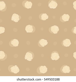 Beige roses for fabric or embroidery.