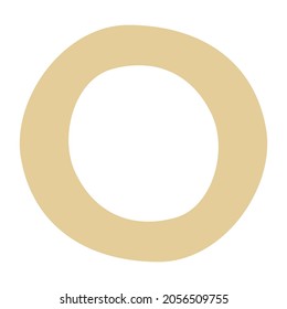 Ilustración vectorial de forma redonda beige. Toro sobre fondo blanco