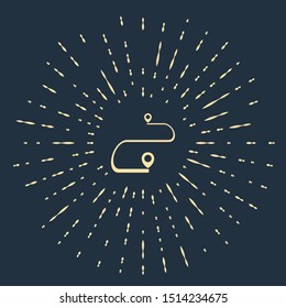 Beige Route location icon isolated on dark blue background. Map pointer sign. Concept of path or road. GPS navigator. Abstract circle random dots. Vector Illustration