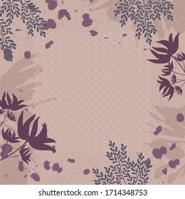 diseño de bufanda beige con diseño de flores y hojas