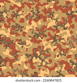 Beige Seamless Abstract Graphic Wallpaper. Autumn Camouflage Seamless Pattern. Green Repeated Circle Vector Art. Camouflage Digital Desert Repeated Color Graphic Camouflage. Camoflage
