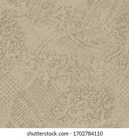 Beige seamless abstract textured pattern. Vector illustration.
